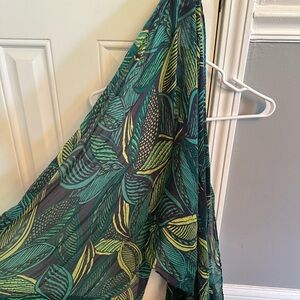 Tropical Leaf Print Scarf